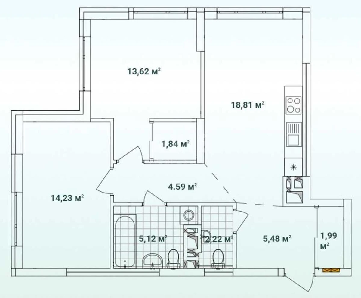 2k apartment vul. Vsevoloda Zmijenka 13686636