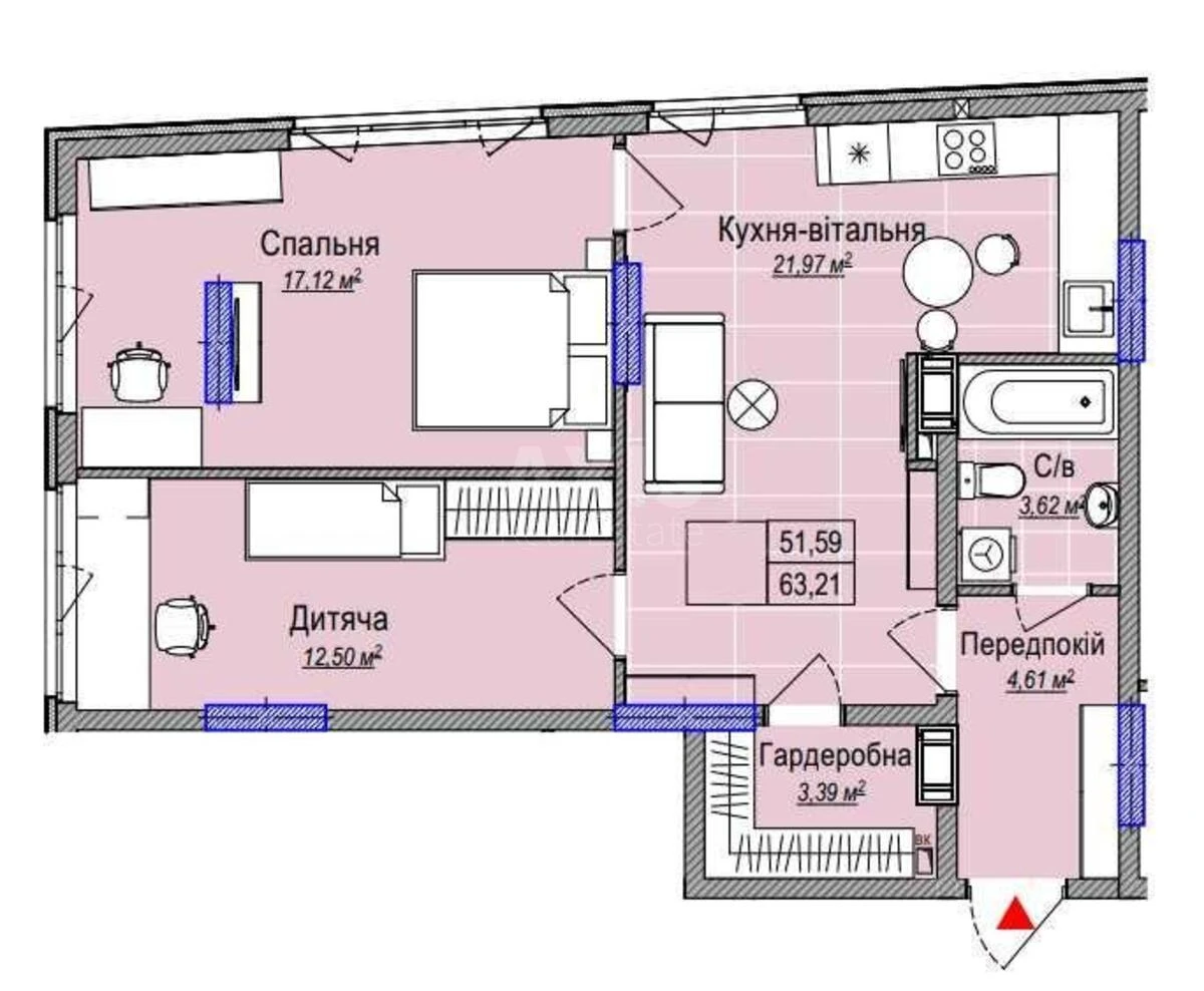 2k apartment vul. Kamianska 127659787