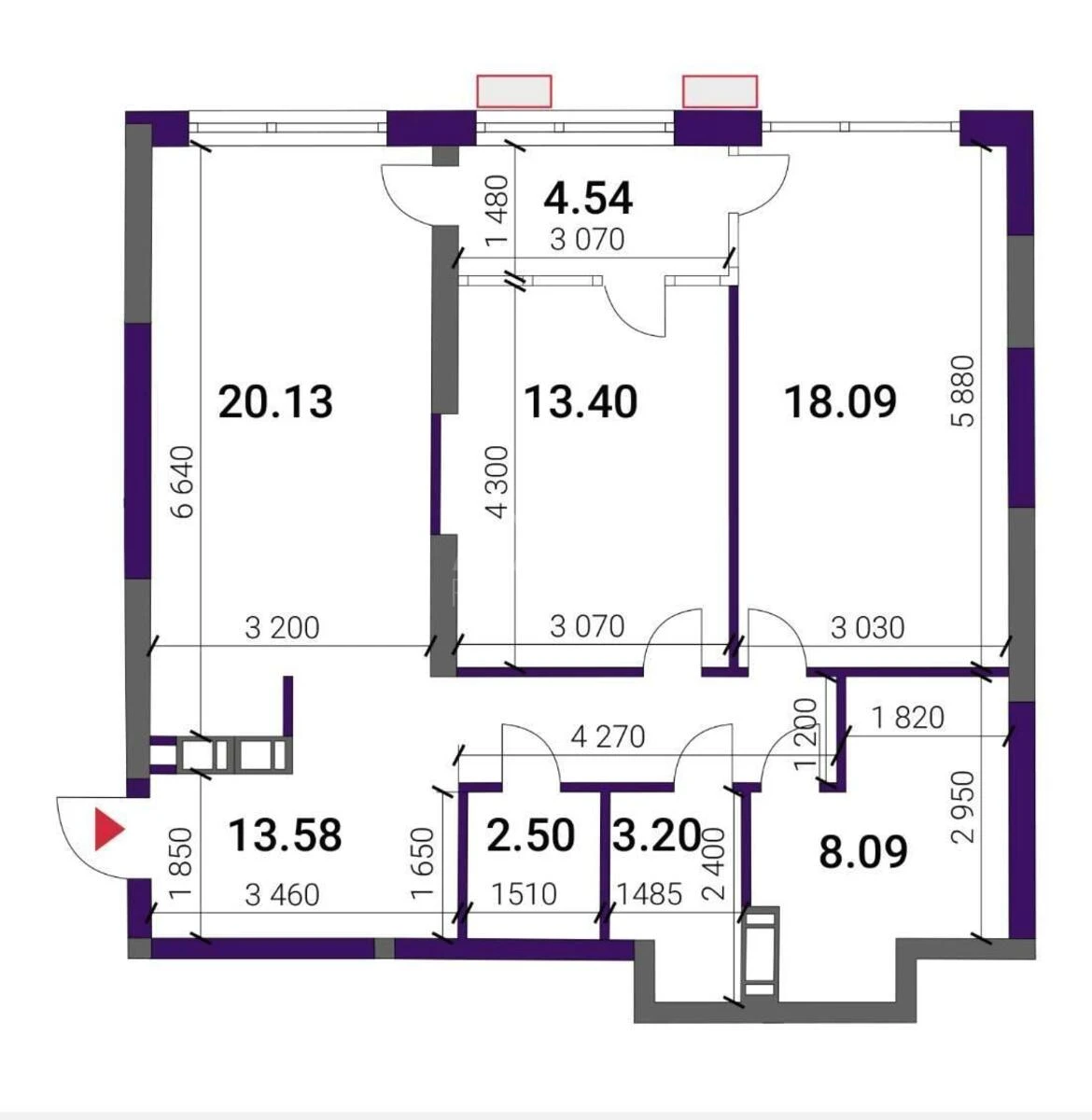 2k apartment nab. Dniprovs'ka 15Ж688905