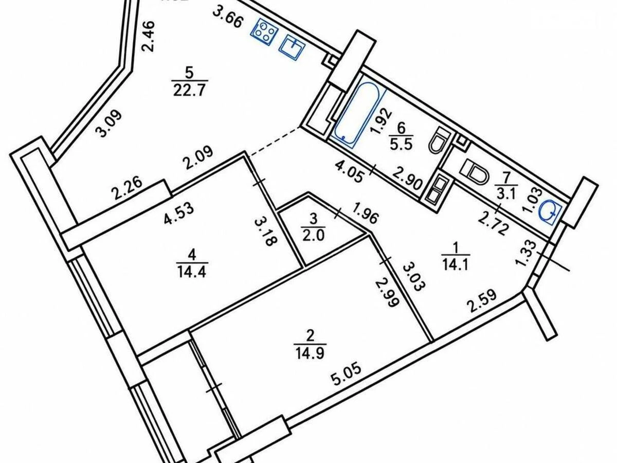2к квартира пр-т Берестейский 11, корп. 37141513