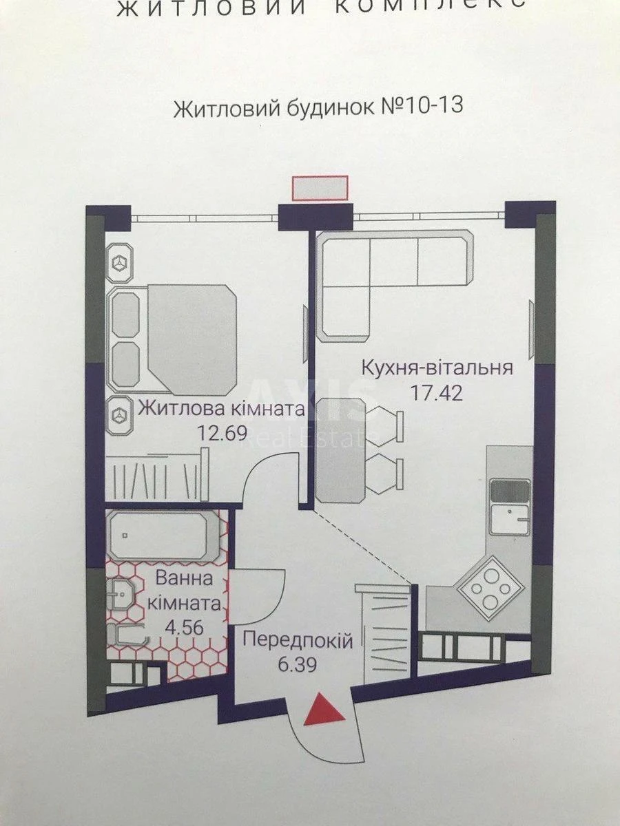 1k apartment nab. Dniprovs'ka 15688597