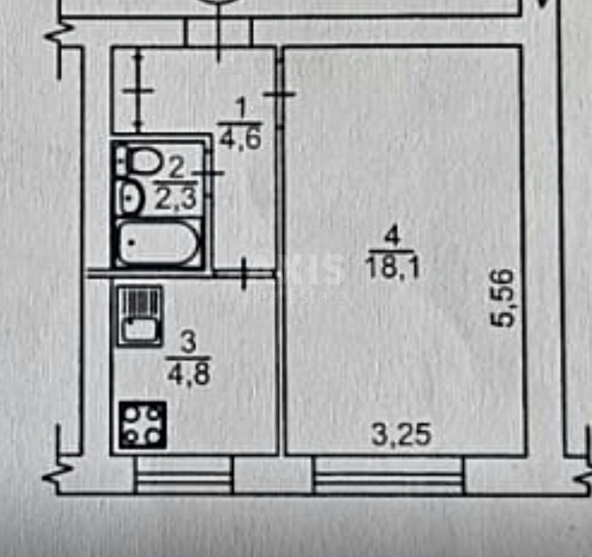 1k apartment vul. Bakyns'ka 37А6771014