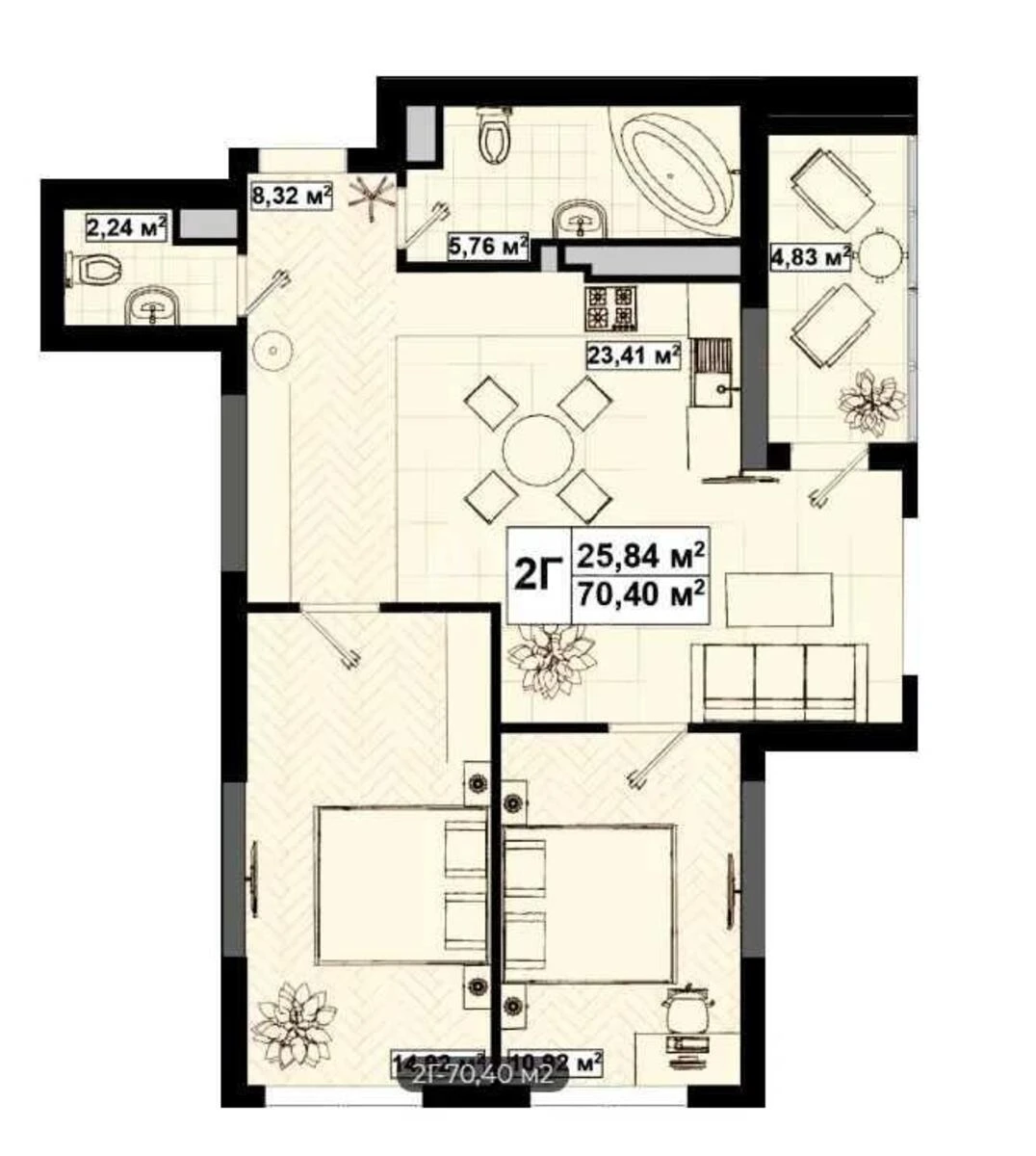 3k apartment vul. Teligy Oleny 25691570