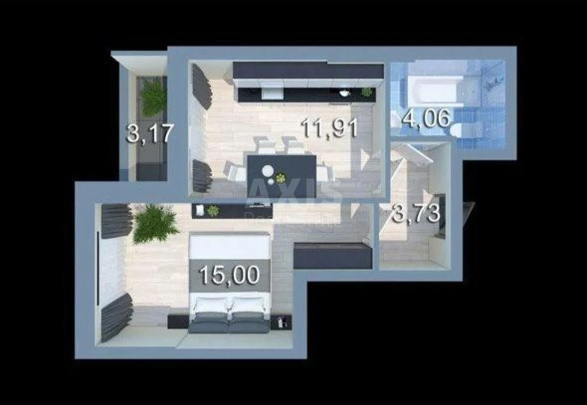 1k apartment vul. Klemans'ka 1706670
