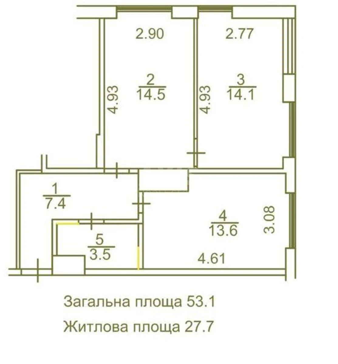 2к квартира ул. Семьи Кристеров 20611095