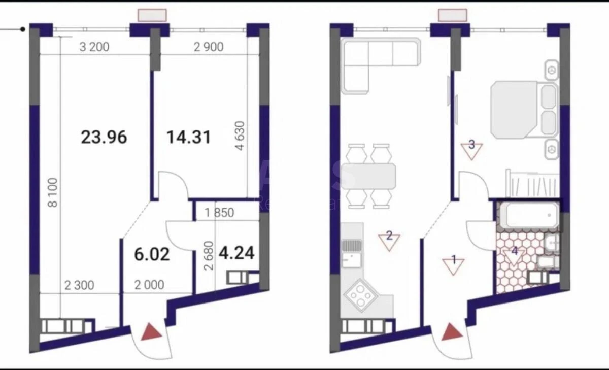 1k apartment vul. Prychal'na 10634570