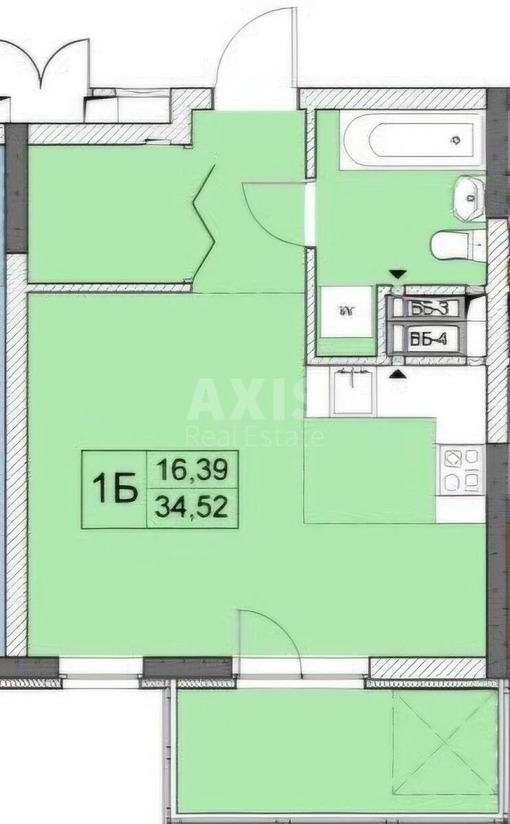 1k apartment vul. Olesja Berdnyka 1В6730016