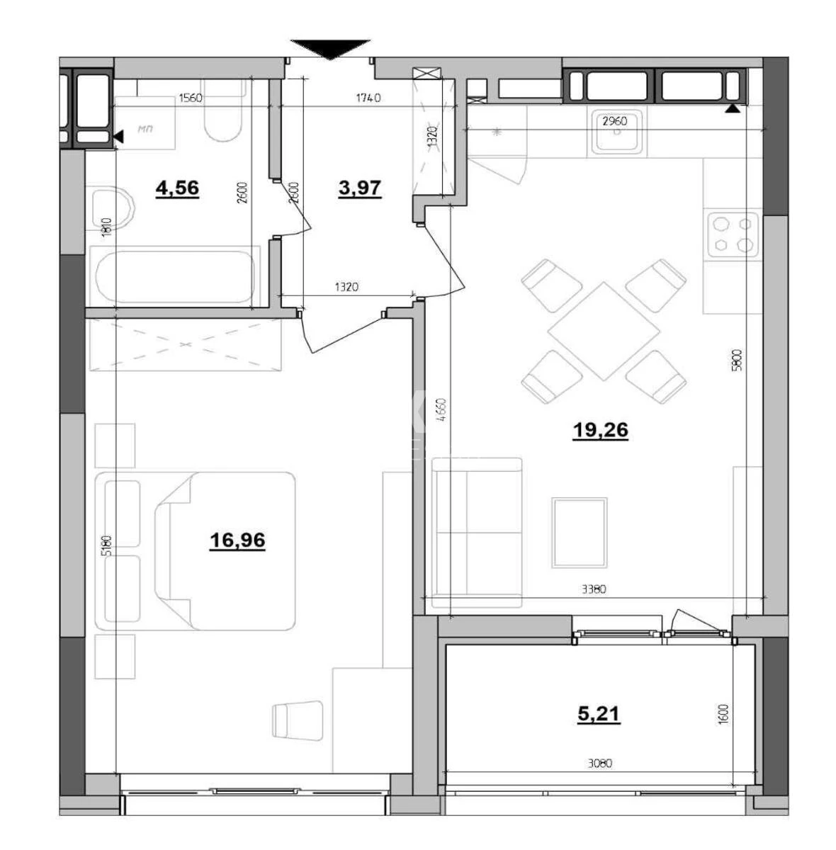 1k apartment vul. Jevgena Konoval'cja 30686978