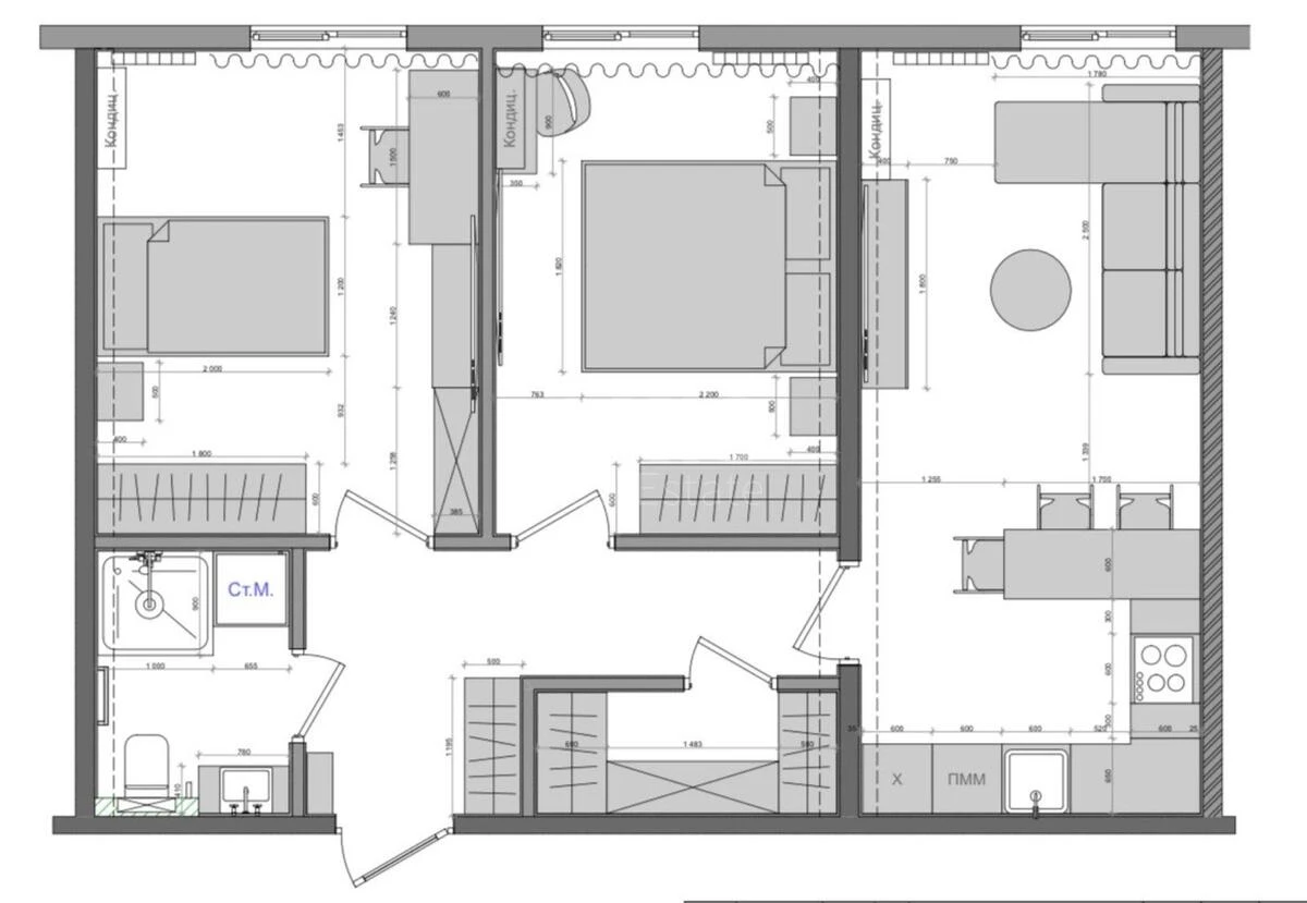 2k apartment vul. Myhajla Maksymovycha 246919221