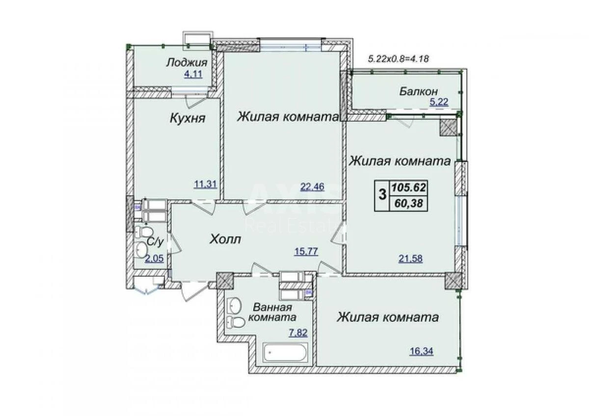 3к квартира ул. Андрея Верхогляда 18687016