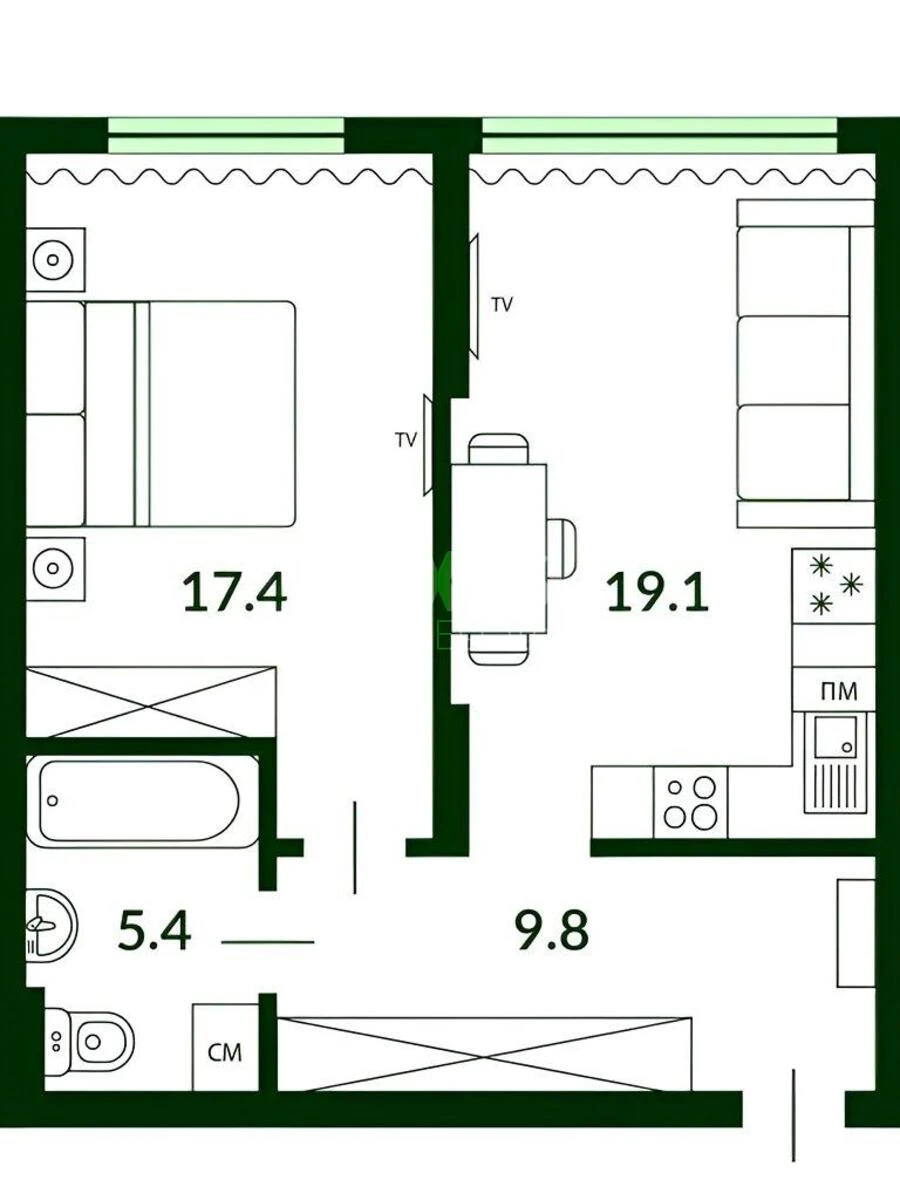 1к квартира ул. Михаила Максимовича 32592095