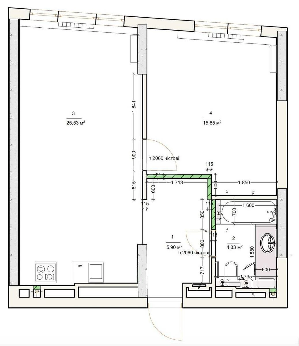 1k apartment vul. Kravchenka Mykoly 245975111