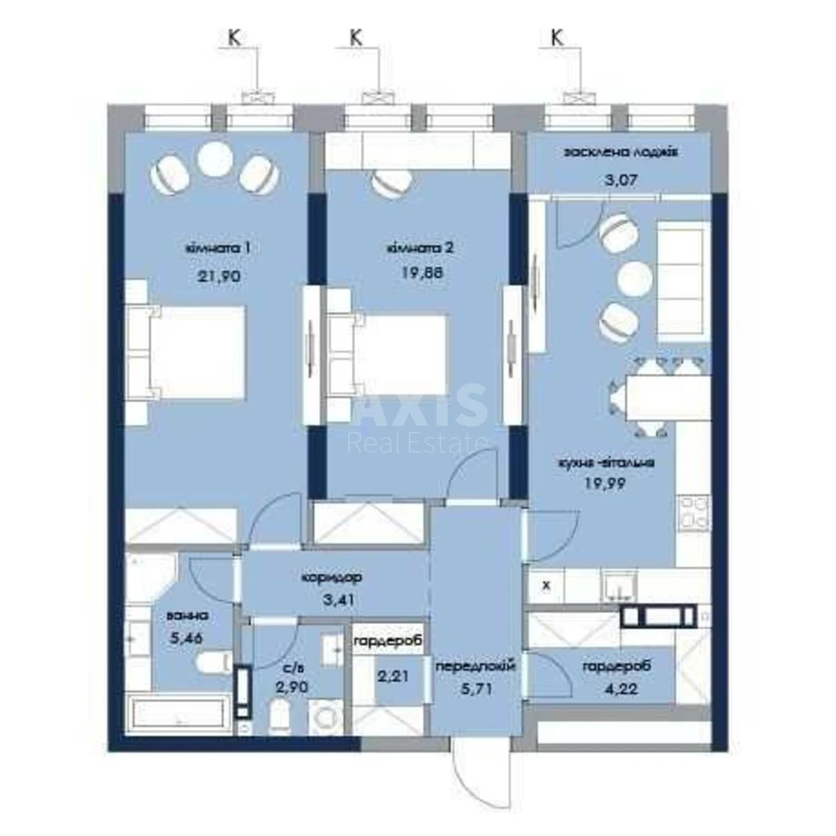 2k apartment vul. Zhmachenka Generala 26718160