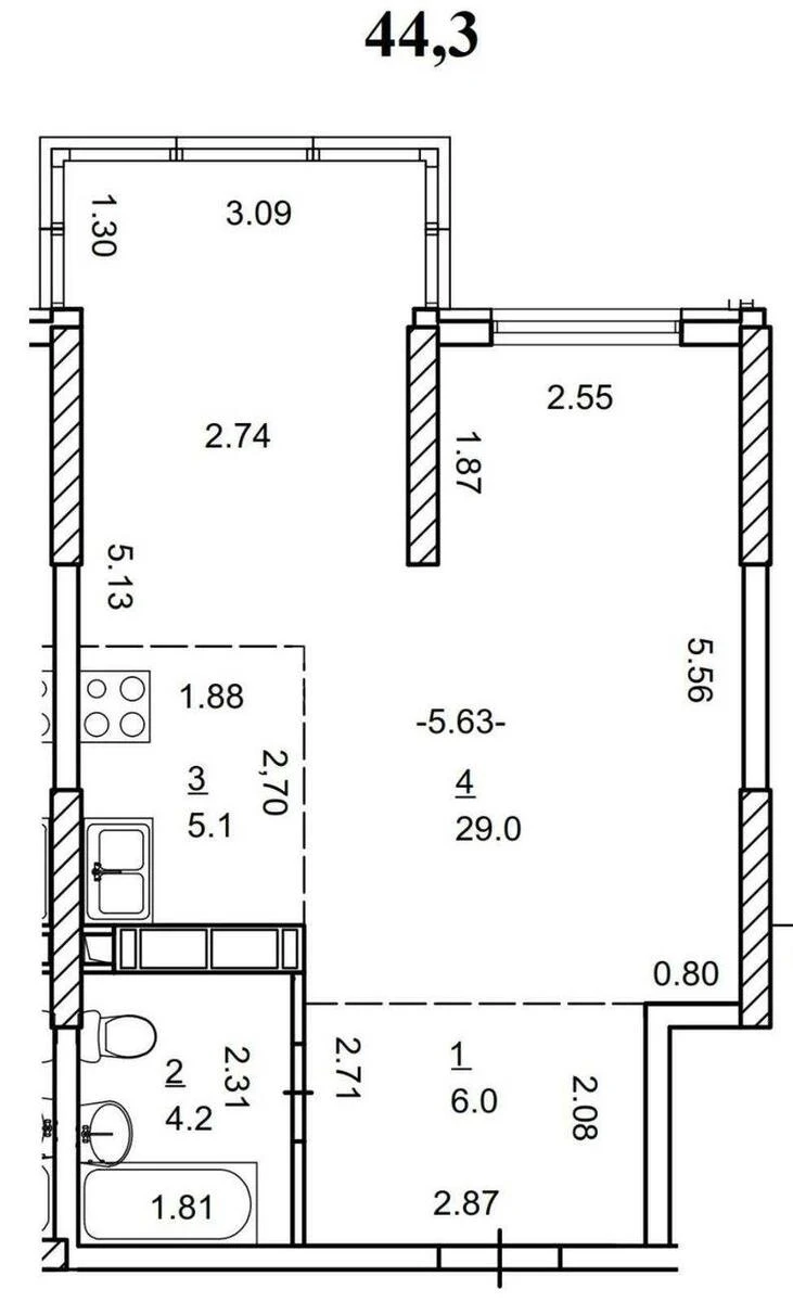1k apartment vul. Oleha Mudraka One B696326