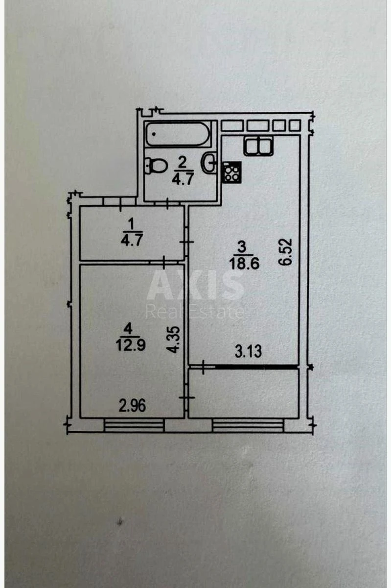 1k apartment nab. Dniprovs'ka 18689131
