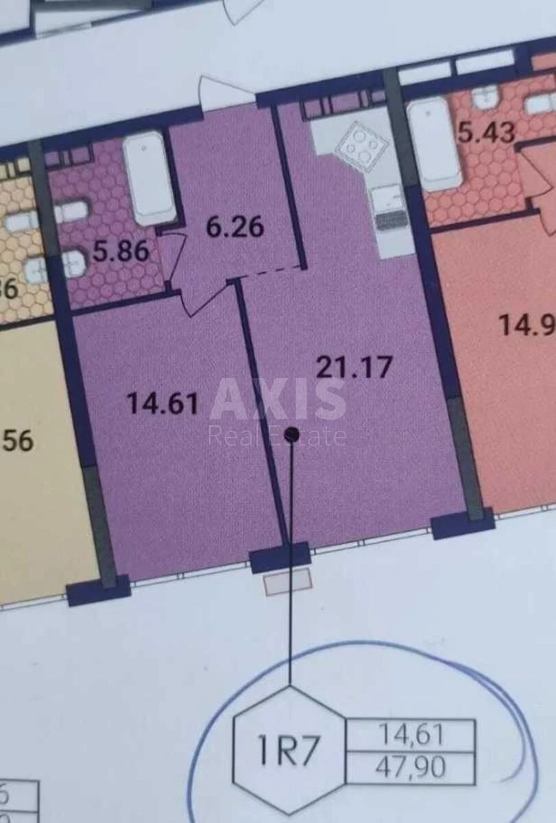 1k apartment vul. Prychal'na 8694348