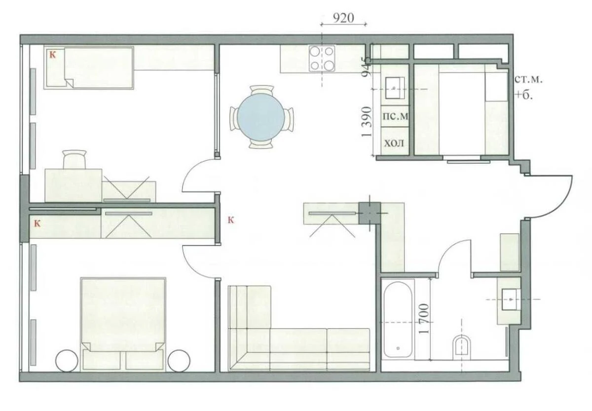 2k apartment vul. Mykhayla Boychuka 41Б6969719